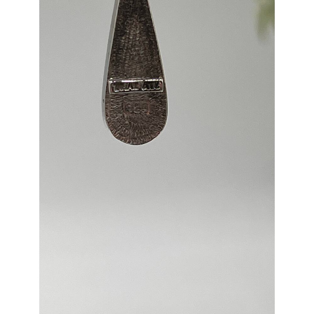 ATI Signed Vintage Sterling Silver Inlay Turquoise Teardrop Dangle Earrings - Picture 8 of 8